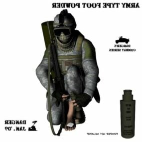 3D model postavy vojáka armády