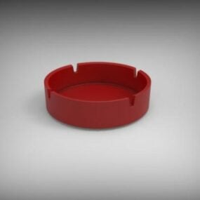 Red Ceramic Ashtray 3d model