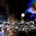 Campo de asteroides en el universo
