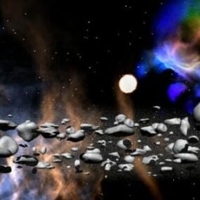 Asteroid Field In Universe 3d model
