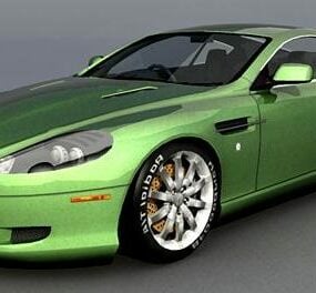 نموذج سيارة أستون مارتن Db9 باللون الأخضر ثلاثي الأبعاد