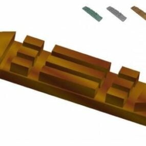 Barre en bois modèle 3D