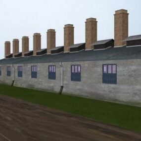 3д модель здания Освенцима