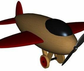 木製飛行機の子供のおもちゃ 3D モデル
