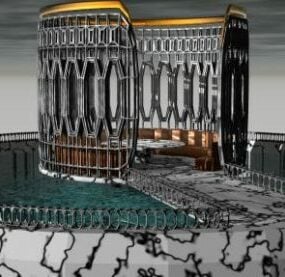 Sea Colosseum Structure Building 3d model