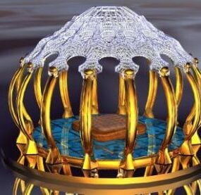 Model 3D struktury złotej kopuły