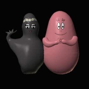 Mô hình 3d nhân vật hoạt hình hai quả trứng