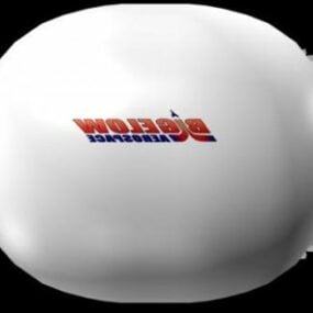 Model 3d Bola Olahraga Oval Putih