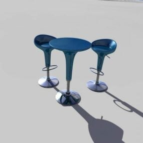 Chaise de bar moderne avec tabouret modèle 3D