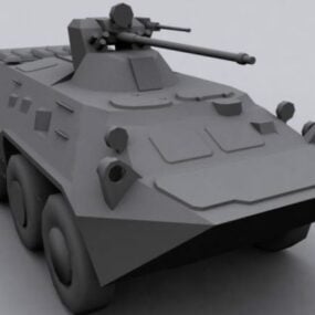Véhicule de char soviétique Btr 80a APC modèle 3D