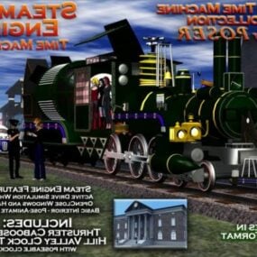 3D-Modell einer Dampflokomotive