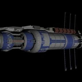 シリンダーモジュラー宇宙ステーションの3Dモデル