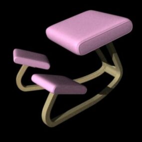 Kid Chair With Stuffed Toy 3d model