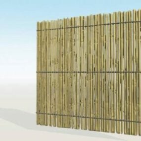 Mô hình hàng rào vật liệu tre 3d