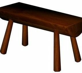 Wood Antique Desk Vintage Furniture 3d model