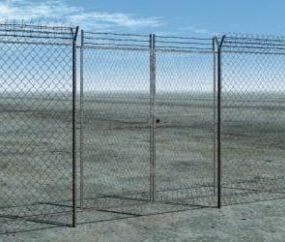 Modello 3d di recinzione barricata