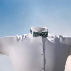 Fashion Bow Tie Shirt 3d model