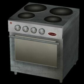 Modelo 3d de fogão de forno básico