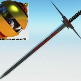 Modello 3d medievale con spada incrociata