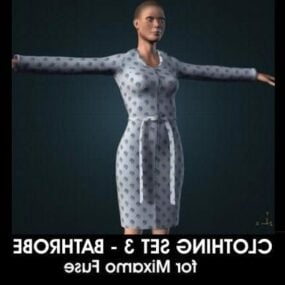 इंद्रधनुष पोशाक फैशन 3डी मॉडल के साथ लड़की का चरित्र