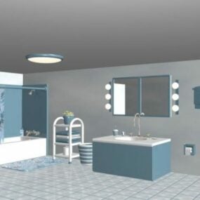 सफ़ेद बाथरूम सेनेटरी 3डी मॉडल