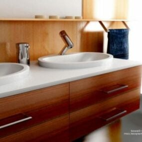 Łazienka sanitarna z umywalką Model 3D