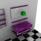 バスルームのサニタリー家具紫色