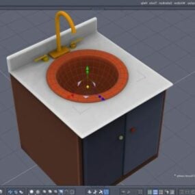 Badezimmer-Waschbecken mit Wasserhahn 3D-Modell