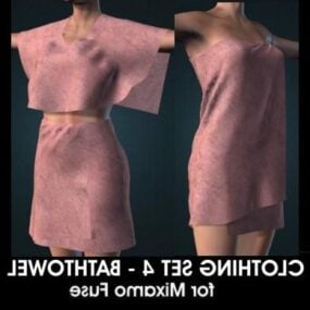 Women Bath Towel Dress 3d model
