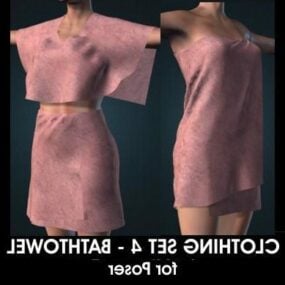 Naisten musta Bodysuit Vaatteet 3D-malli