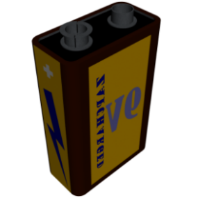 Elektrisk batteriblokk 3d-modell