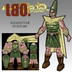 3D model středověké postavy Battle Warrior