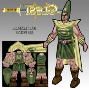 Modello 3d del personaggio del gioco Battle Warrior