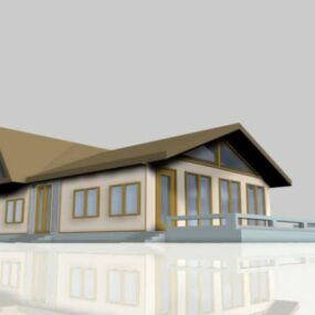 大きな屋根の家の3Dモデル
