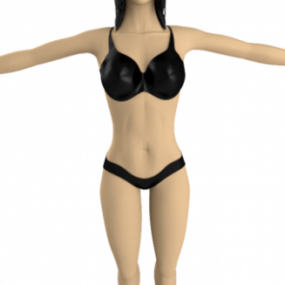 Girl Character With Clothing Fashion 3d model