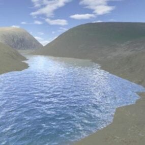 Sandy Cliff Landscape 3D-malli