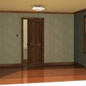 Bedroom With Door 3d model