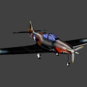 Propellervliegtuigen Bell P39 3D-model