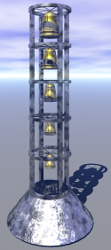 نموذج هيكل برج الجرس ثلاثي الأبعاد