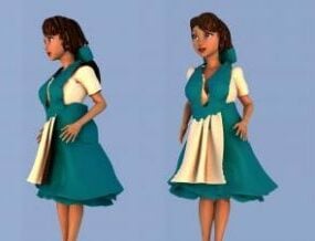 벨라 공주 소녀 캐릭터 3d 모델
