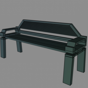 Modelo 3d de móveis para exteriores de banco de ferro