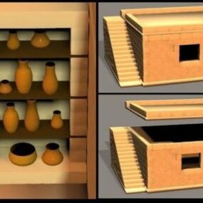 Schlammgetrocknetes Backsteinhaus 3D-Modell