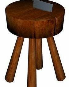 Mô hình nội thất ghế gỗ 3d