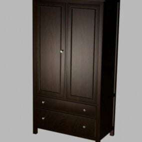 Black Wood Closet Furniture 3d model