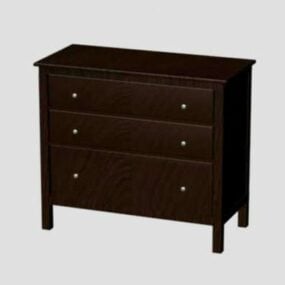 Black Wood Dresser 3d-malli