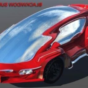 3д модель футуристического автомобиля с широким стеклом