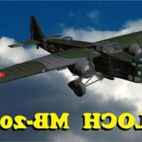 Vintage gevechtsvliegtuigen Bloch Mb200 3D-model