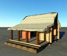 Log House Building 3d-modell