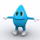 Personaggio dei cartoni animati di acqua blu