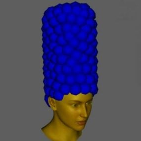 Blue Hair Head Of Man Character 3d model
